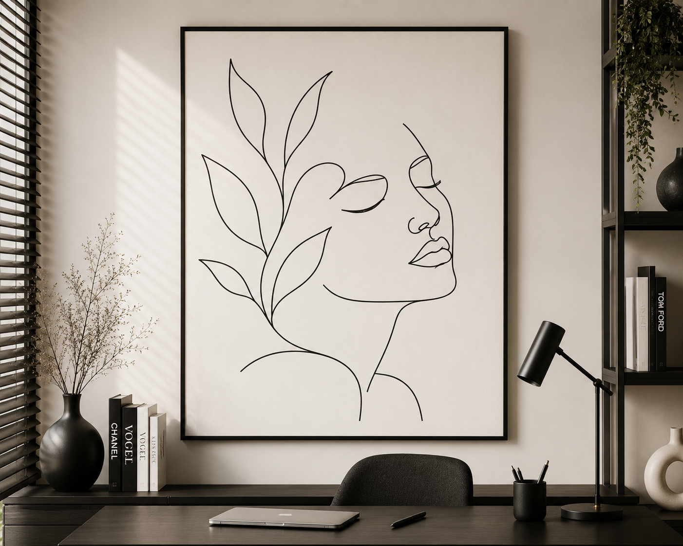 Siyah Beyaz Minimal Çizgi Posteri